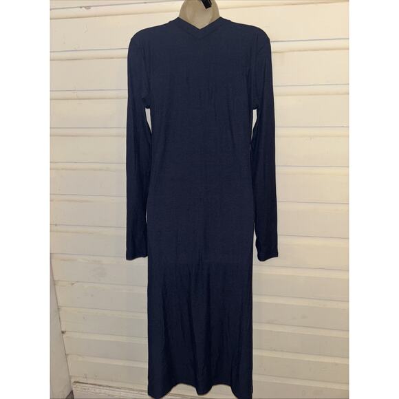 NWT GSTQ Ribbed Stretch Long Sleeve Full Button Henley Dress Size M - Picture 10 of 13